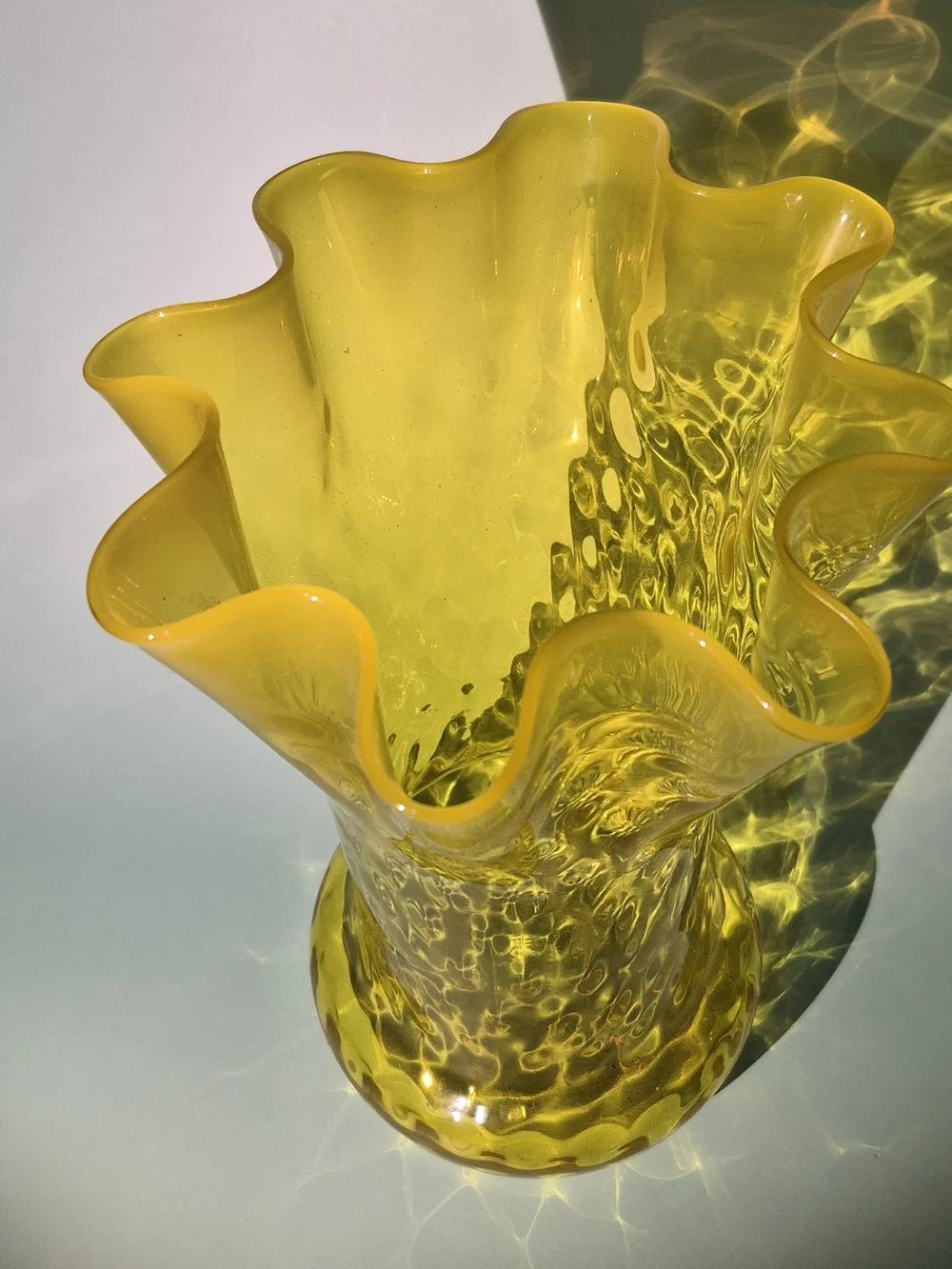 Murano Textured Glass Vase - Decorative Home Accent